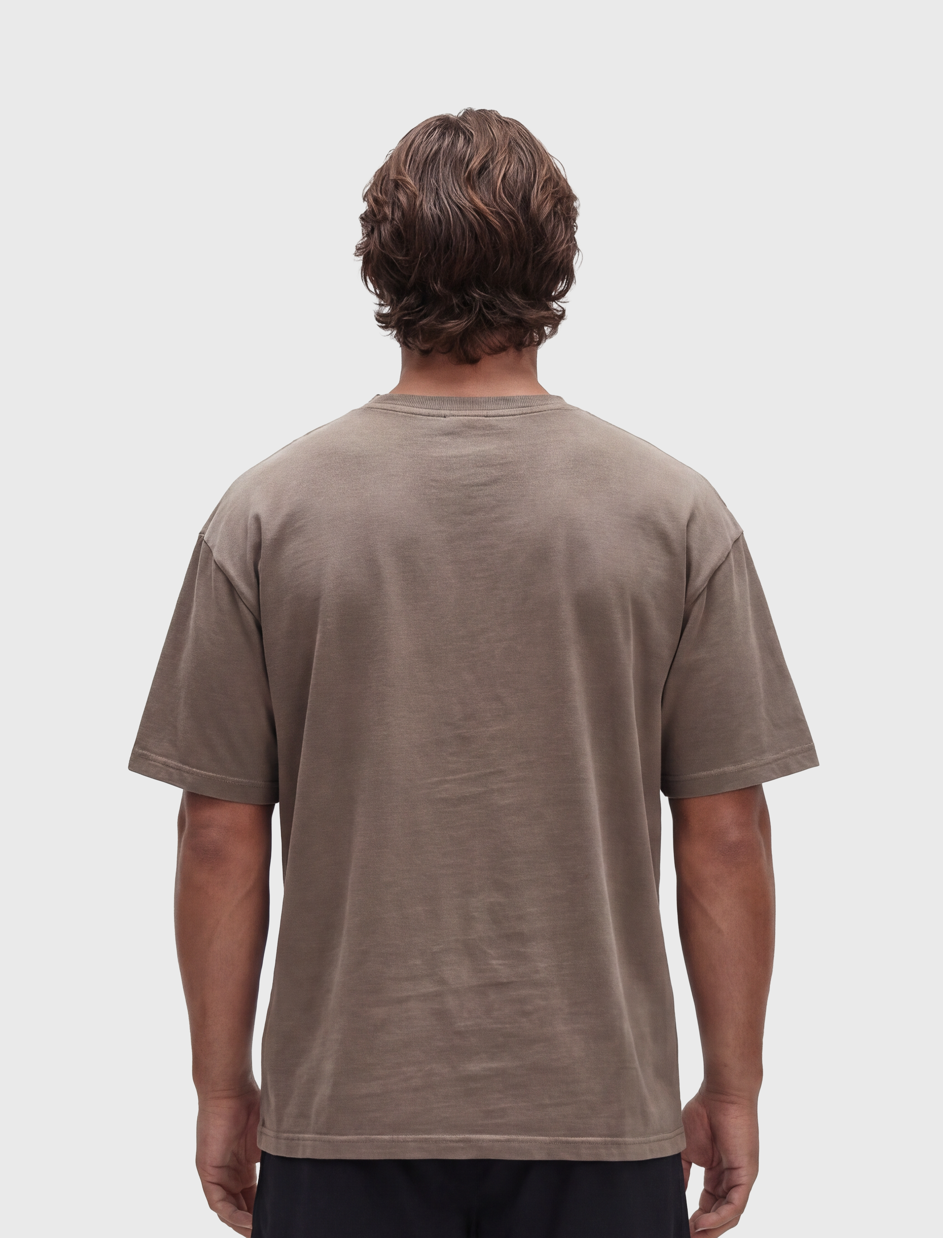 HERCXLES 2026: Vintage Wash T-Shirt - Coffee model back